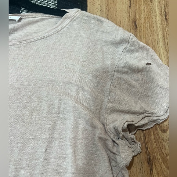Frame distressed linen beige tee - Picture 4 of 11